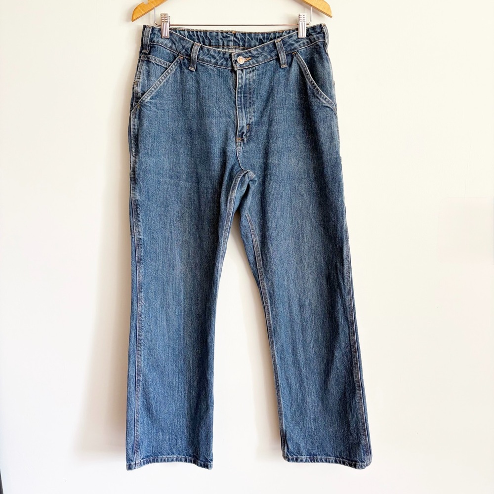 Vintage Carhartt Womens Carpenter Jeans Size 12x30 Relaxed Fit Blue Denim Cotton